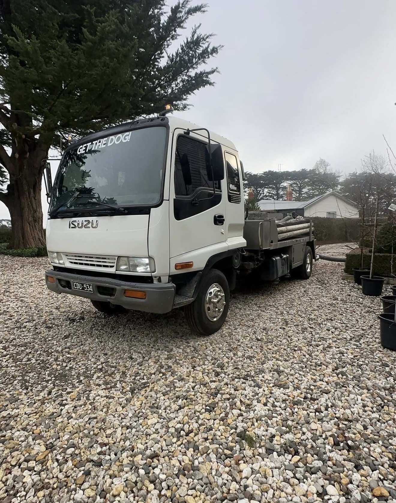 Isuzu pump truck - GET THE DOG