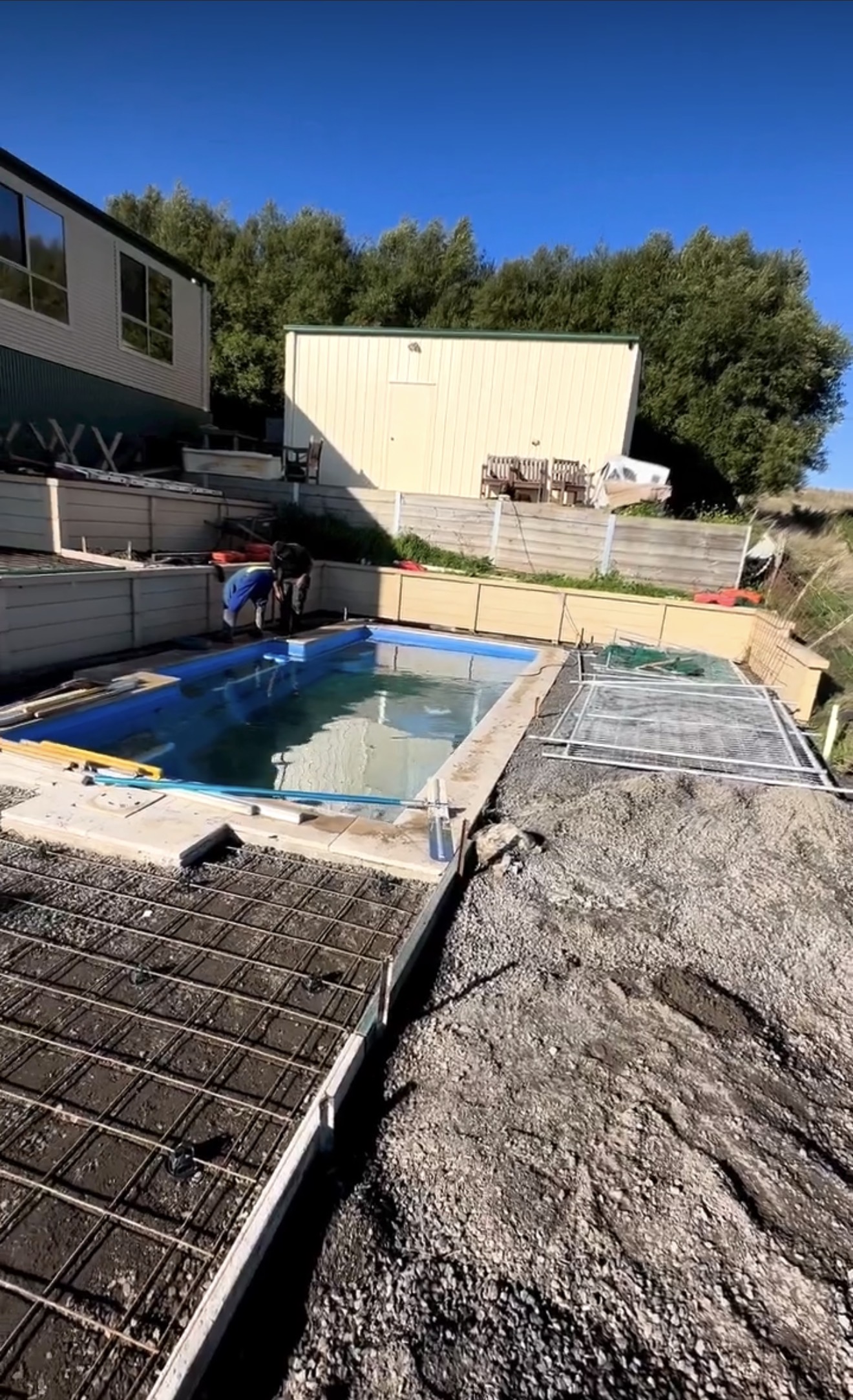 Pool surround concrete work